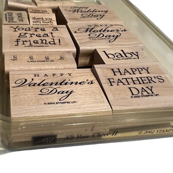 Stampin Up! All-Year Cheer II Rubber Stamp Set Of 12 Occasions & Greetings 2002 - Picture 2 of 3